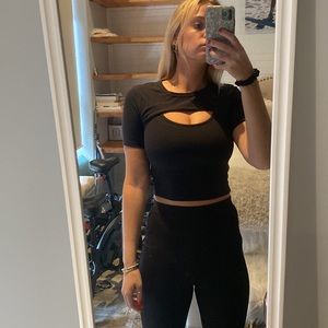 Lulu Lemon Short Sleeve Cut Out Workout Top